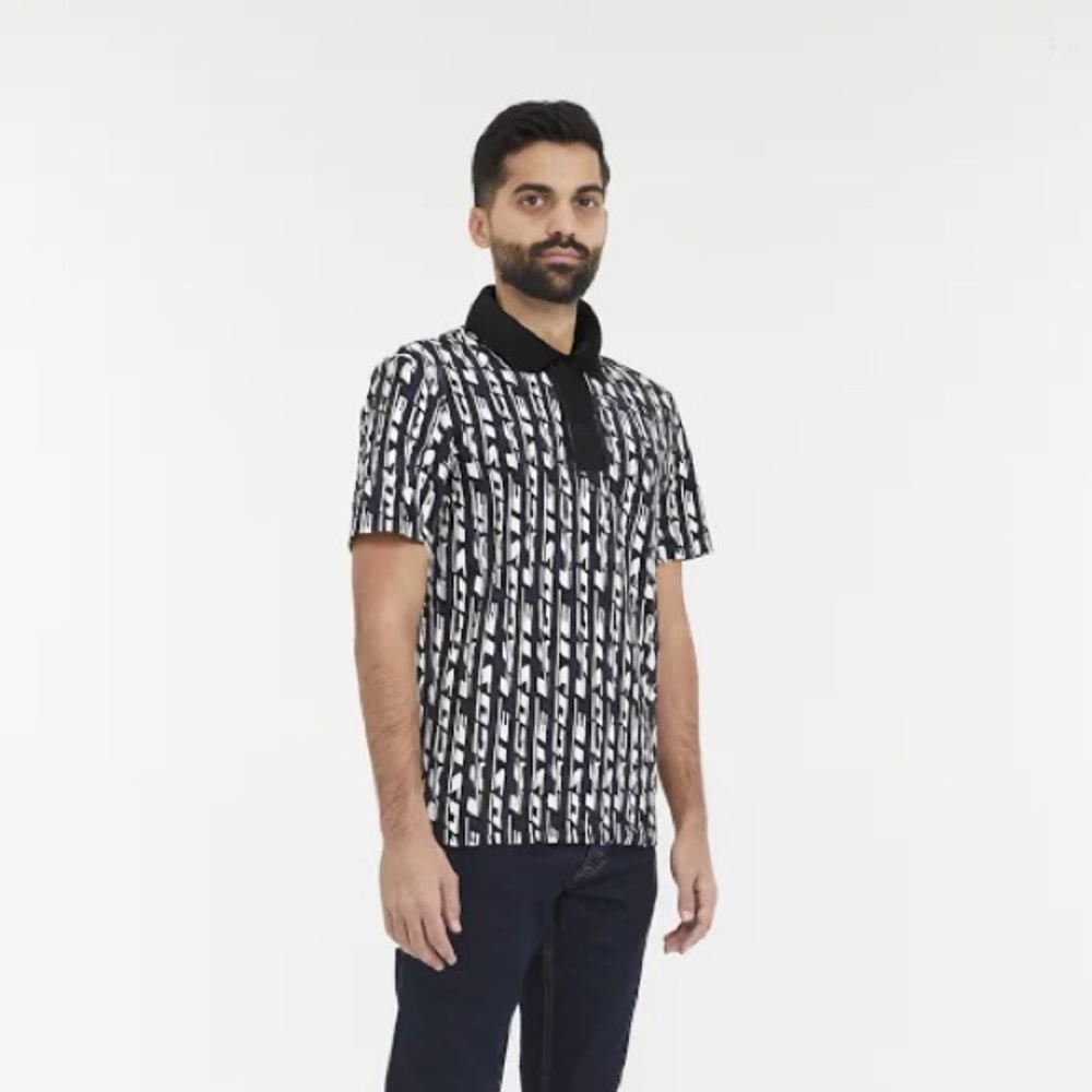 NWOT Lacoste Men's Two-Tone Printed Movement Polo